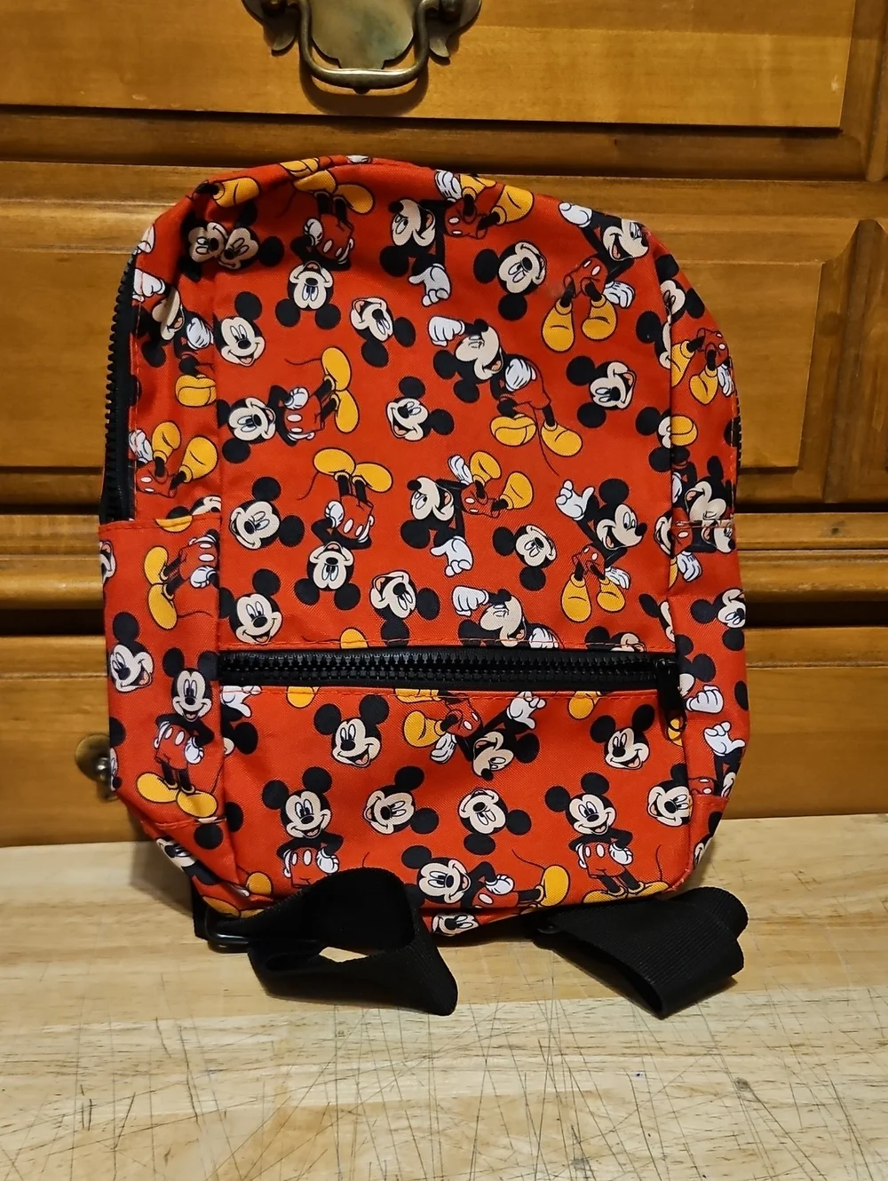 Disney Red Mickey Mouse Pattern Mini Backpack